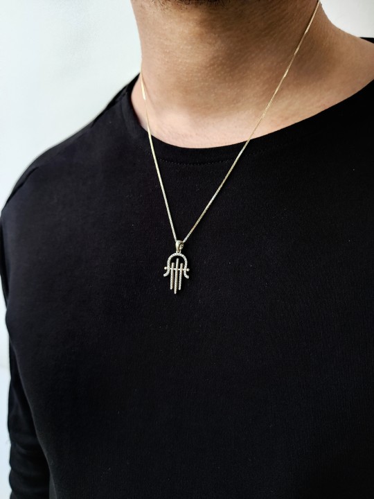 Modern Diamonds and 14k Gold Hamsa Necklace , Tu B'Av Gifts , Israeli