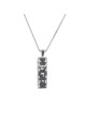 Mezouza en or blanc avec pendentif diamants noirs, ajouter une chaîne 14 carats, Israël