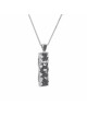 White gold Mezuzah with black diamonds pendant , Add 14K Chain , Israe
