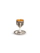 Round Kiddush Cup set with Intricated Filigree , Passover Gifts , Isra