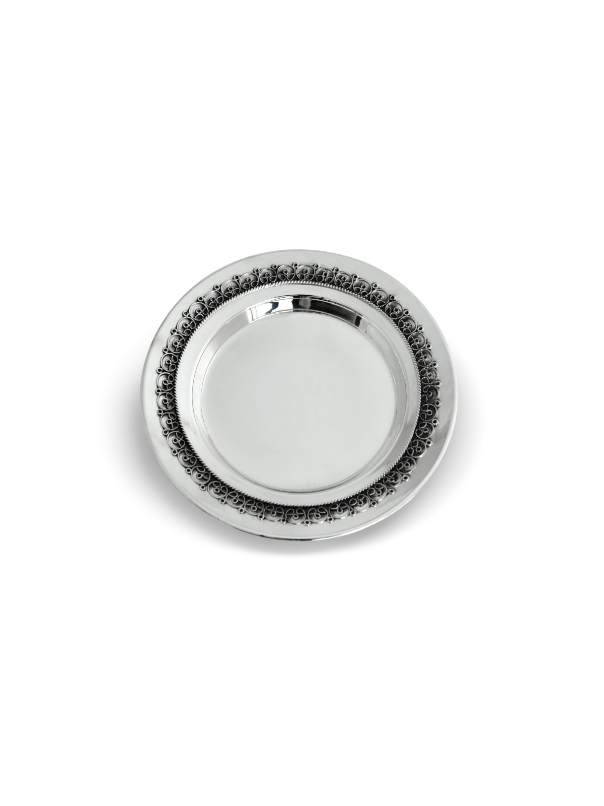 Round Kiddush Cup set with Intricated Filigree , Passover Gifts , Isra