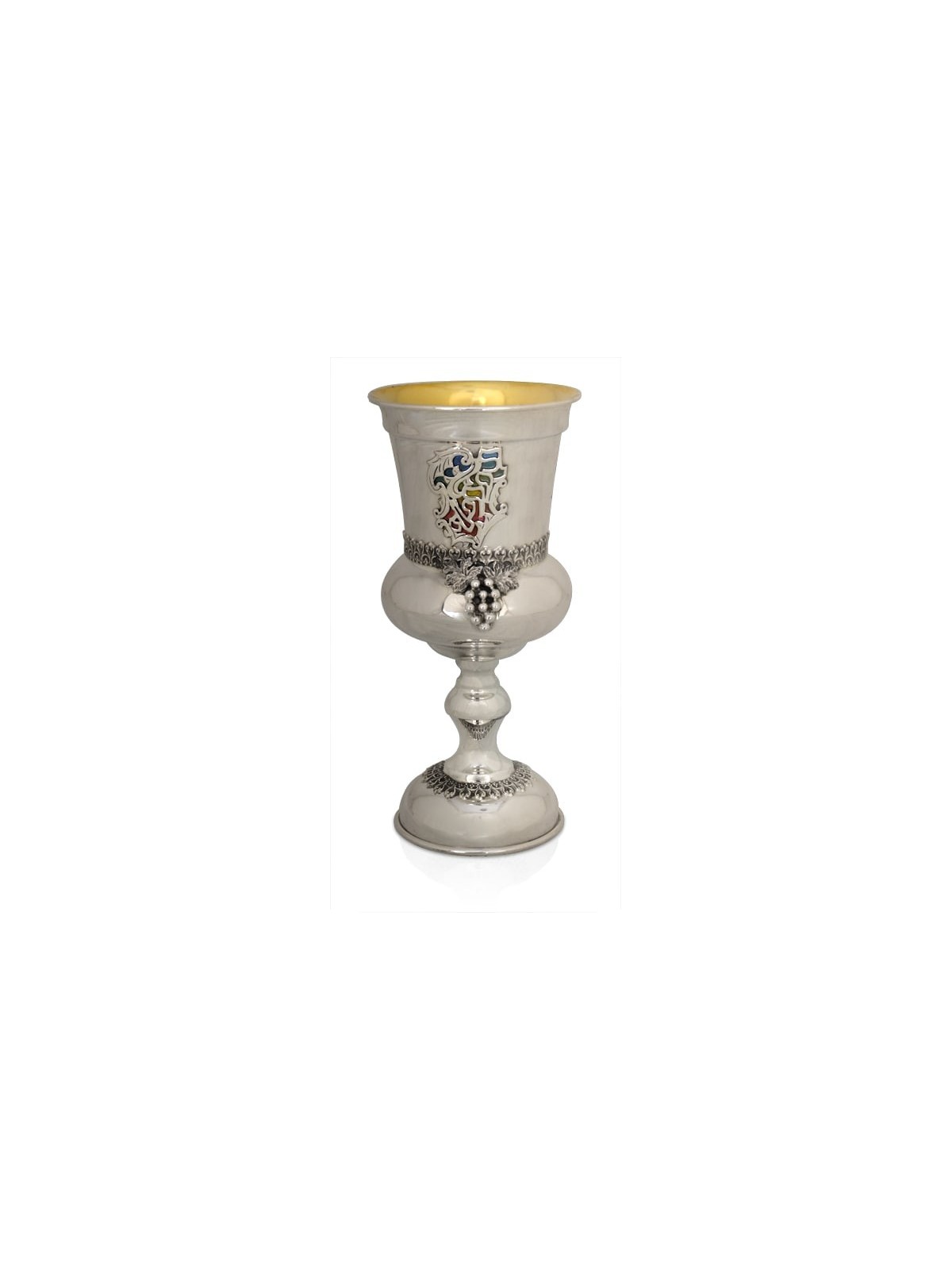 Grande tasse de Kiddouch colorée en argent sterling 925, cadeaux de Pâque,