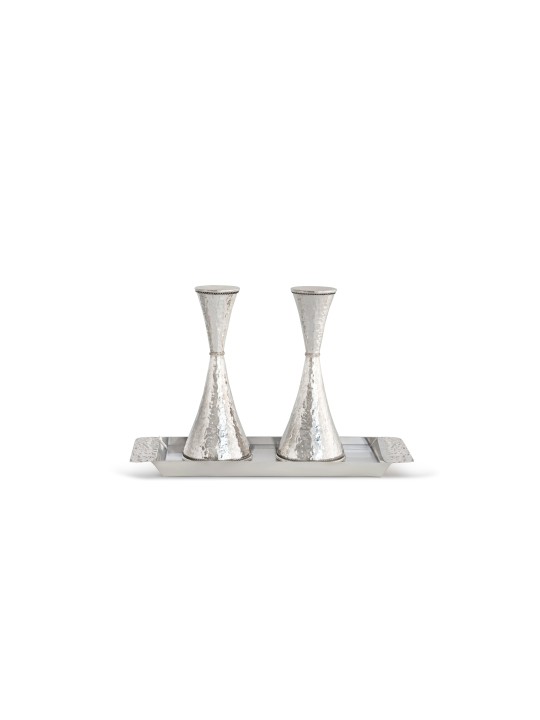 Bougeoirs modernes martelés en argent sterling, argent sterling Ca