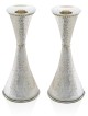 Bougeoirs modernes martelés en argent sterling, argent sterling Ca