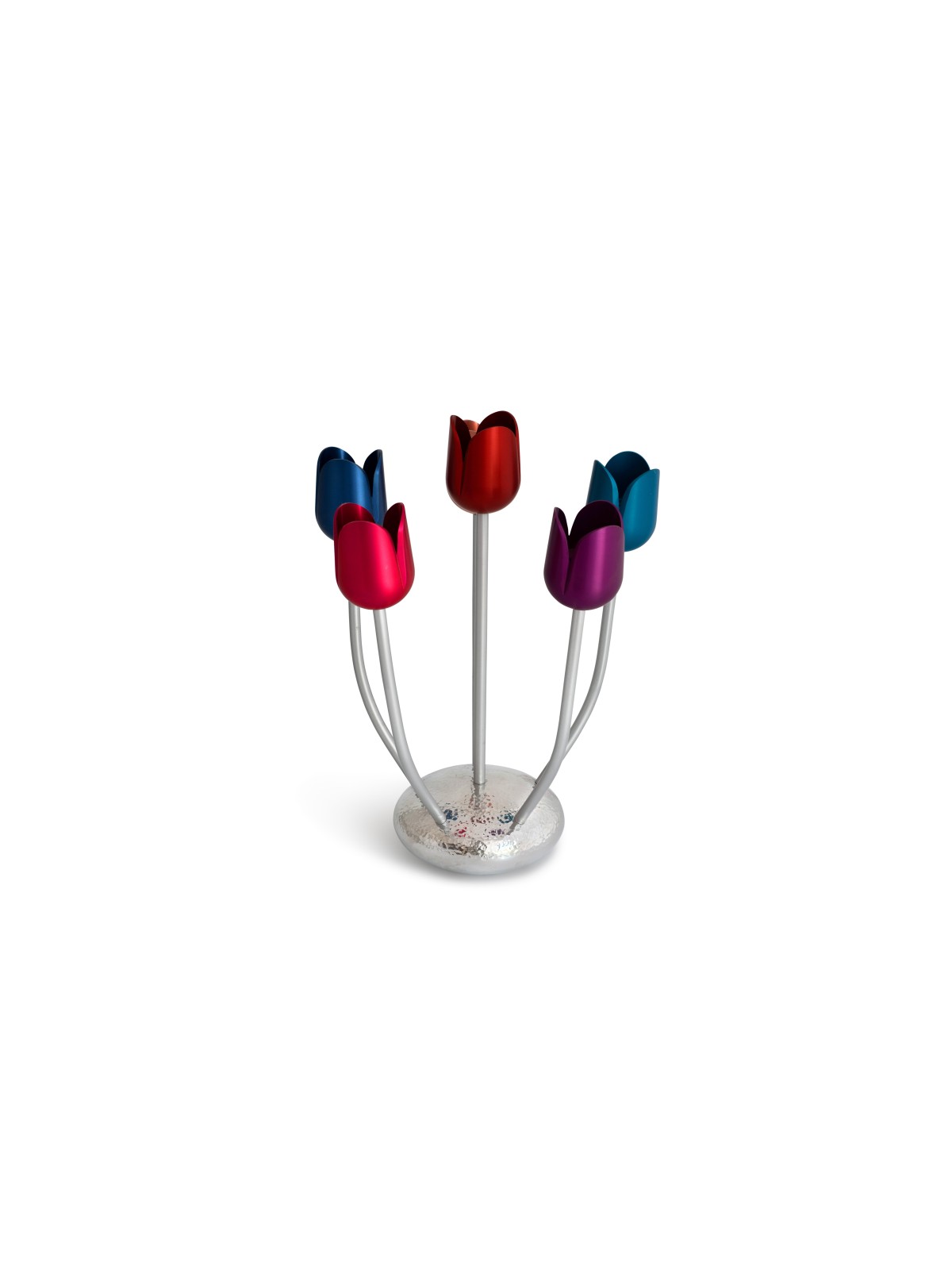 Candélabres à base martelée colorée avec bras personnalisés Flo, cadeaux de Pâque,
