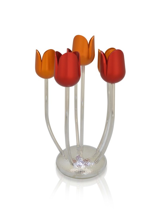 Candélabres à base martelée colorée avec bras personnalisés Flo, cadeaux de Pâque,