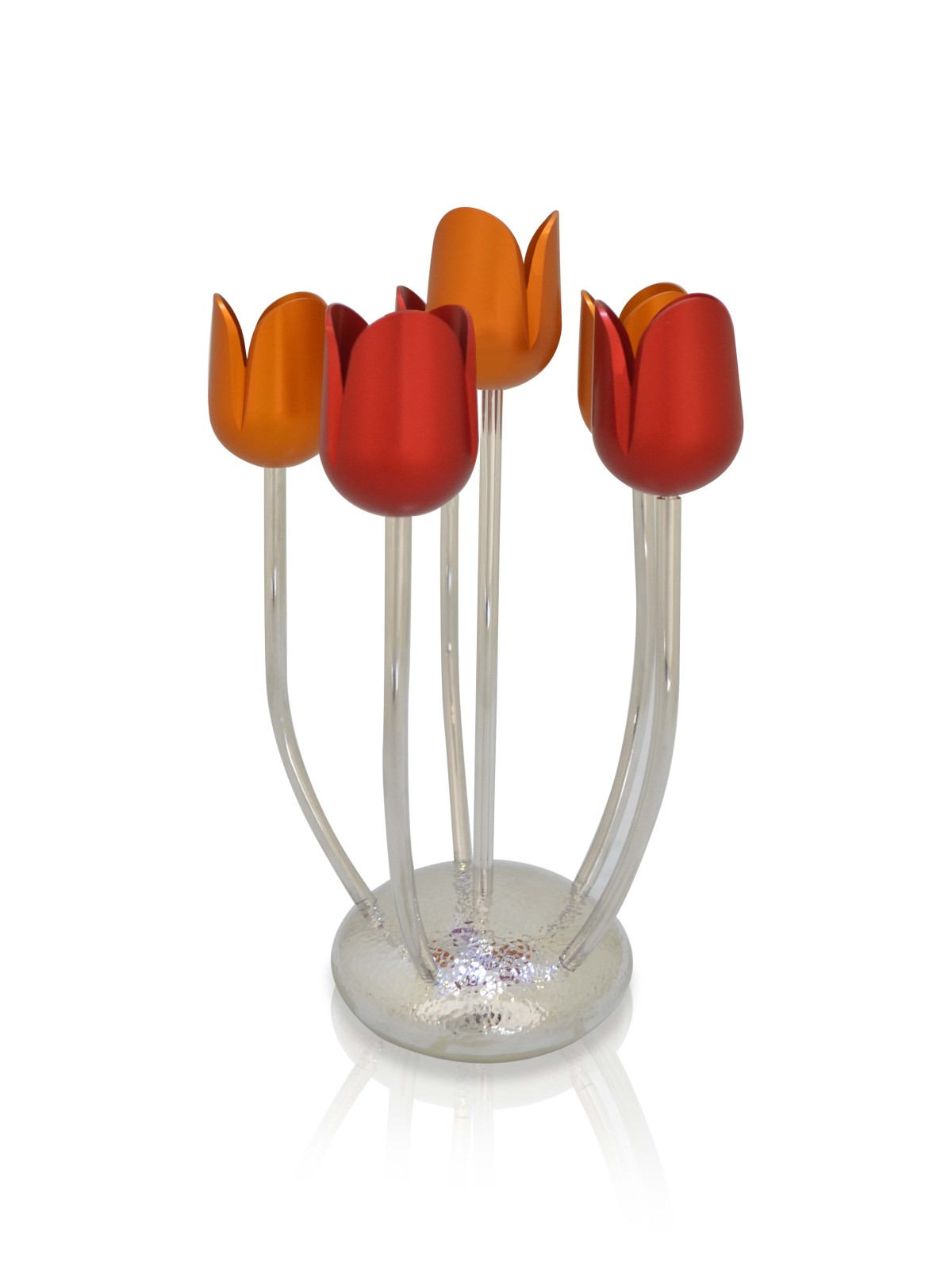 Candélabres à base martelée colorée avec bras personnalisés Flo, cadeaux de Pâque,