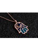 Hamsa Gold Necklace with Lapis Lazuli Stone , Tu B'Av Gifts , Israeli
