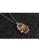 Collier Hamsa en or émaillé avec pierre d'améthyste, cadeaux Tu B'Av, Isr