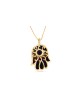 Collier Hamsa en or émaillé avec pierre d'améthyste, cadeaux Tu B'Av, Isr
