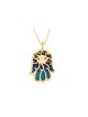Pendentif en or Hamsa émaillé, cadeaux Tu B'Av, Judaica israélien