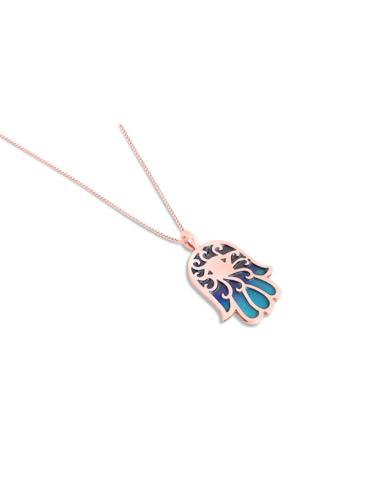 Pendentif en or Hamsa émaillé, cadeaux Tu B'Av, Judaica israélien