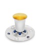 Coupe de Kiddouch contemporaine en argent avec bleu et argent, coupes de Kiddouche, est