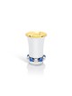 Coupe de Kiddouch contemporaine en argent avec bleu et argent, coupes de Kiddouche, est