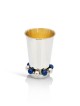 Coupe de Kiddush en argent moderne avec anneau de base perlé, coupes de Kiddush, Israël