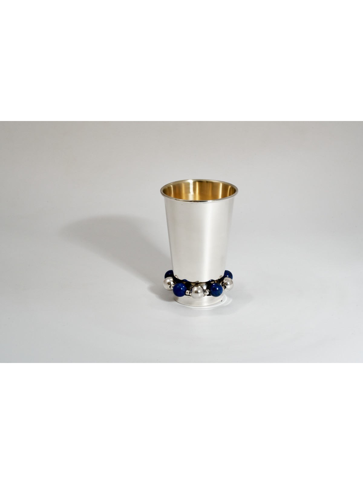 Coupe de Kiddush en argent moderne avec anneau de base perlé, coupes de Kiddush, Israël