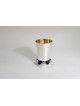 Coupe de Kiddush en argent moderne avec anneau de base perlé, coupes de Kiddush, Israël