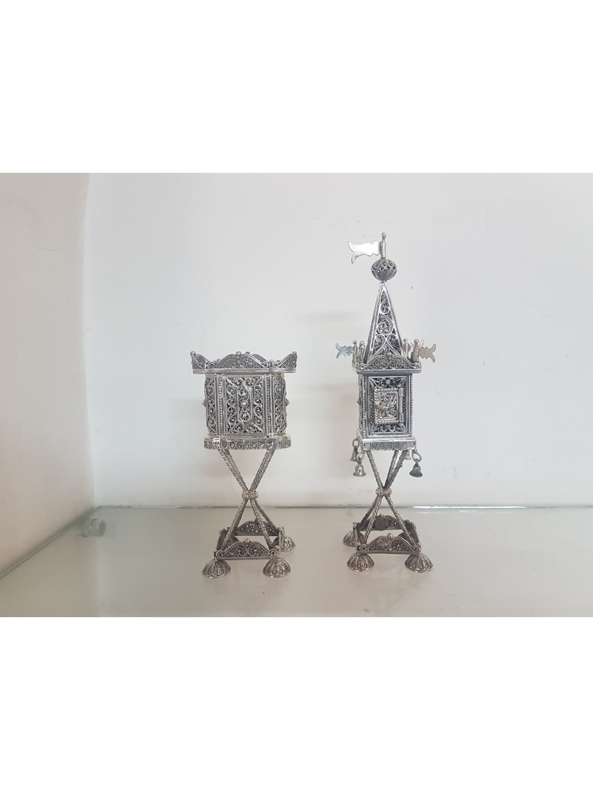 Bougeoir traditionnel en filigrane en argent sterling, argent sterling J