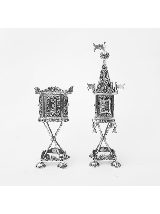Bougeoir traditionnel en filigrane en argent sterling, argent sterling J