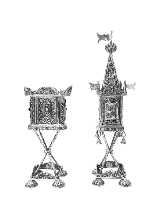 Bougeoir traditionnel en filigrane en argent sterling, argent sterling J