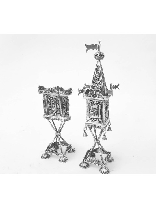 Bougeoir traditionnel en filigrane en argent sterling, argent sterling J