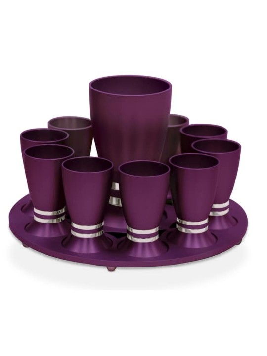 Ensemble coloré en aluminium anodisé vibrant d'alcool, cadeaux de Pâque, Israël