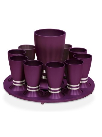 Vibrant Anodized Aluminum Colorful Liquor Set , Passover Gifts , Israe