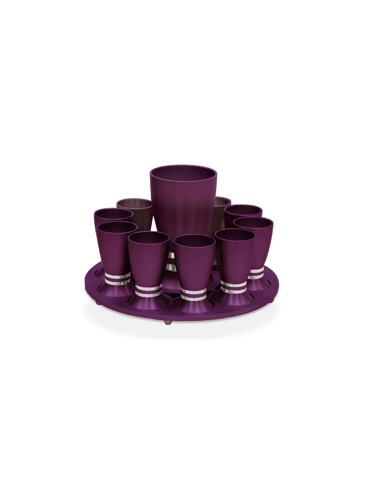 Ensemble coloré en aluminium anodisé vibrant d'alcool, cadeaux de Pâque, Israël