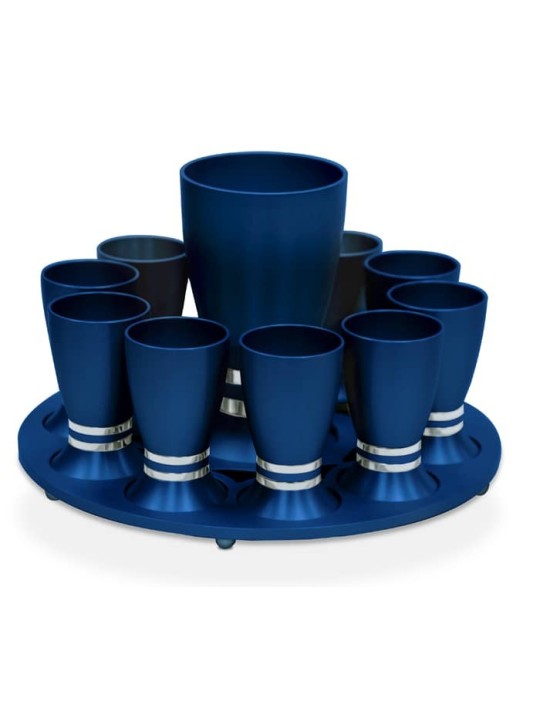 Ensemble coloré en aluminium anodisé vibrant d'alcool, cadeaux de Pâque, Israël