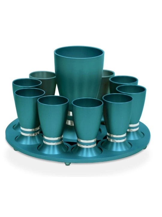 Vibrant Anodized Aluminum Colorful Liquor Set , Passover Gifts , Israe