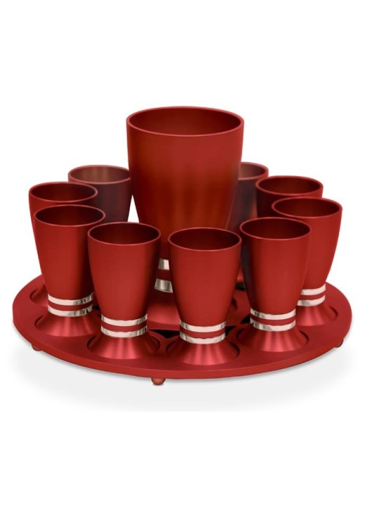 Ensemble coloré en aluminium anodisé vibrant d'alcool, cadeaux de Pâque, Israël
