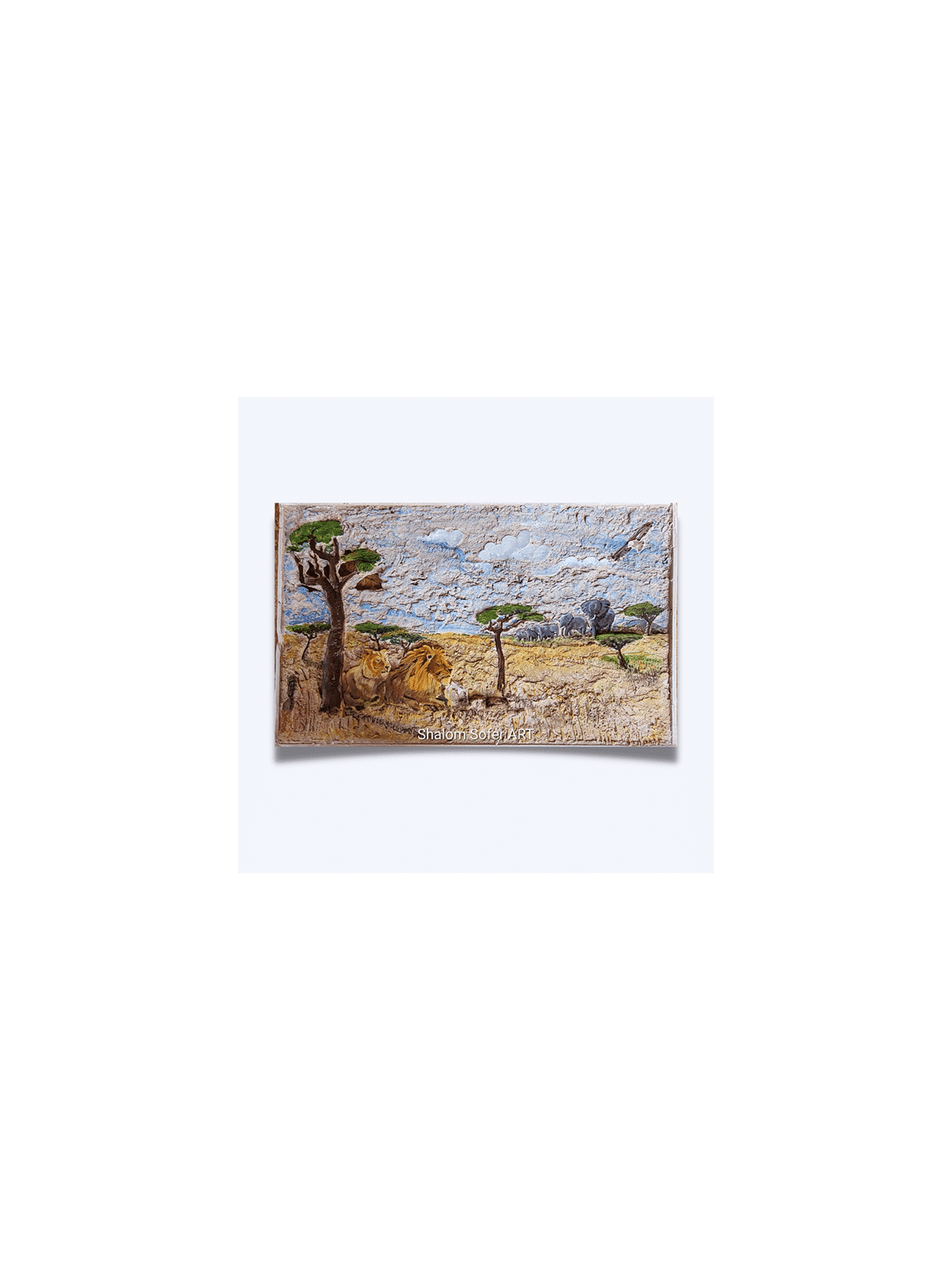 Colorful African Lion King & Lioness Sculpture , Shalom Sofer , Israel