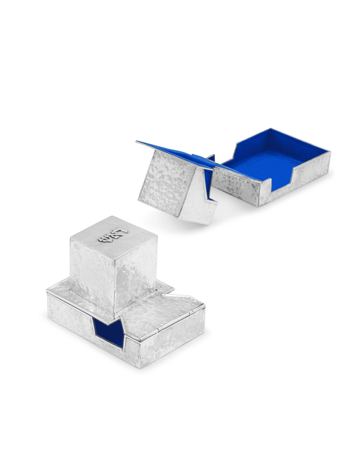 Boîtes de téfilines en argent sterling martelées, téfilines et téfilines