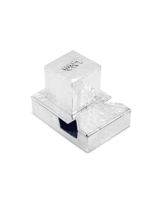 Boîtes de téfilines en argent sterling martelées, téfilines et téfilines