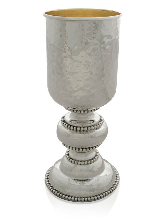 Grand ensemble de coupes Elijah martelées avec perles, cadeaux de Pâque, Ju israélien