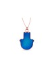 Pendentif Hamsa en or émail bleu, cadeaux Tu B'Av, Judaica israélien