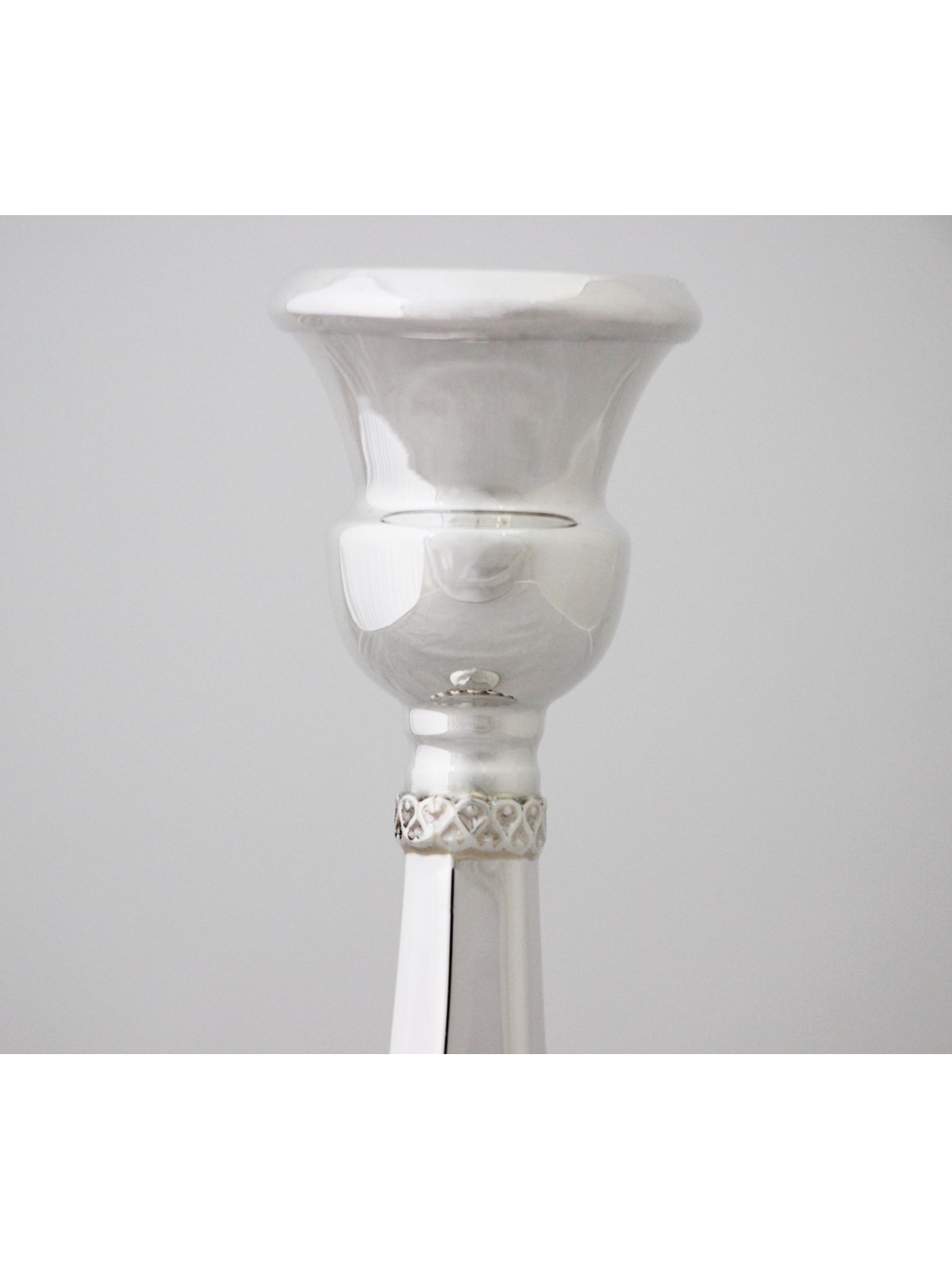 Filigree Large Sterling Silver Shabbat Candlestick , Sterling Silver C