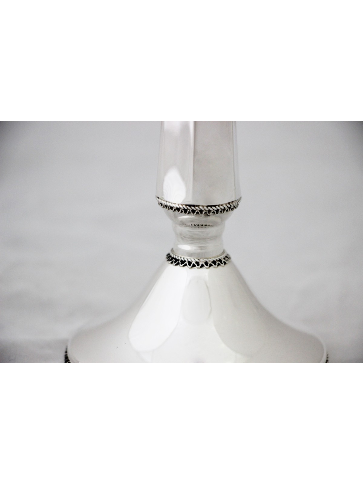 Grand chandelier de Shabbat en argent sterling en filigrane, argent sterling C