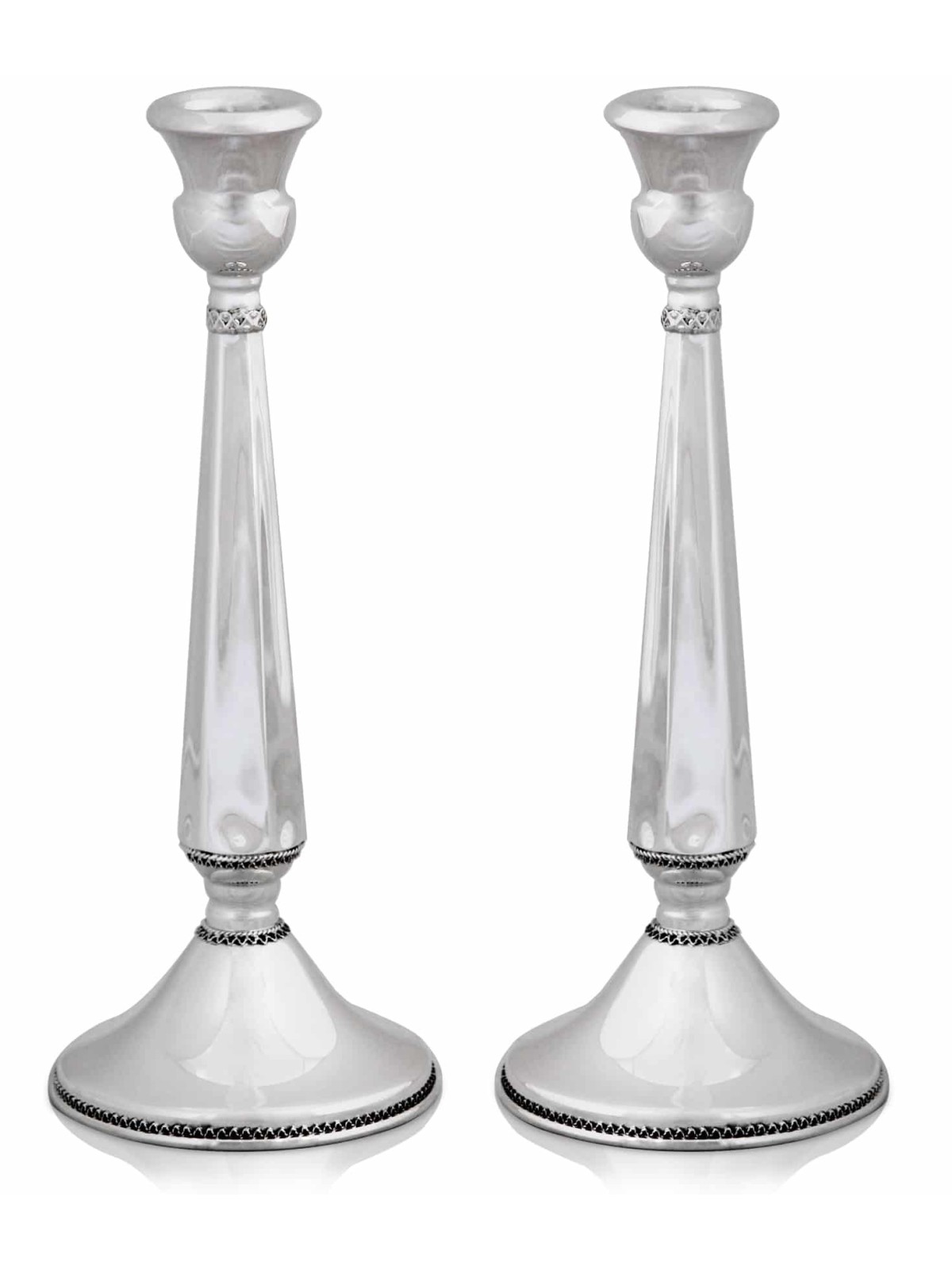Filigree Large Sterling Silver Shabbat Candlestick , Sterling Silver C