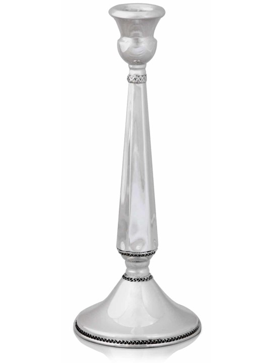 Filigree Large Sterling Silver Shabbat Candlestick , Sterling Silver C