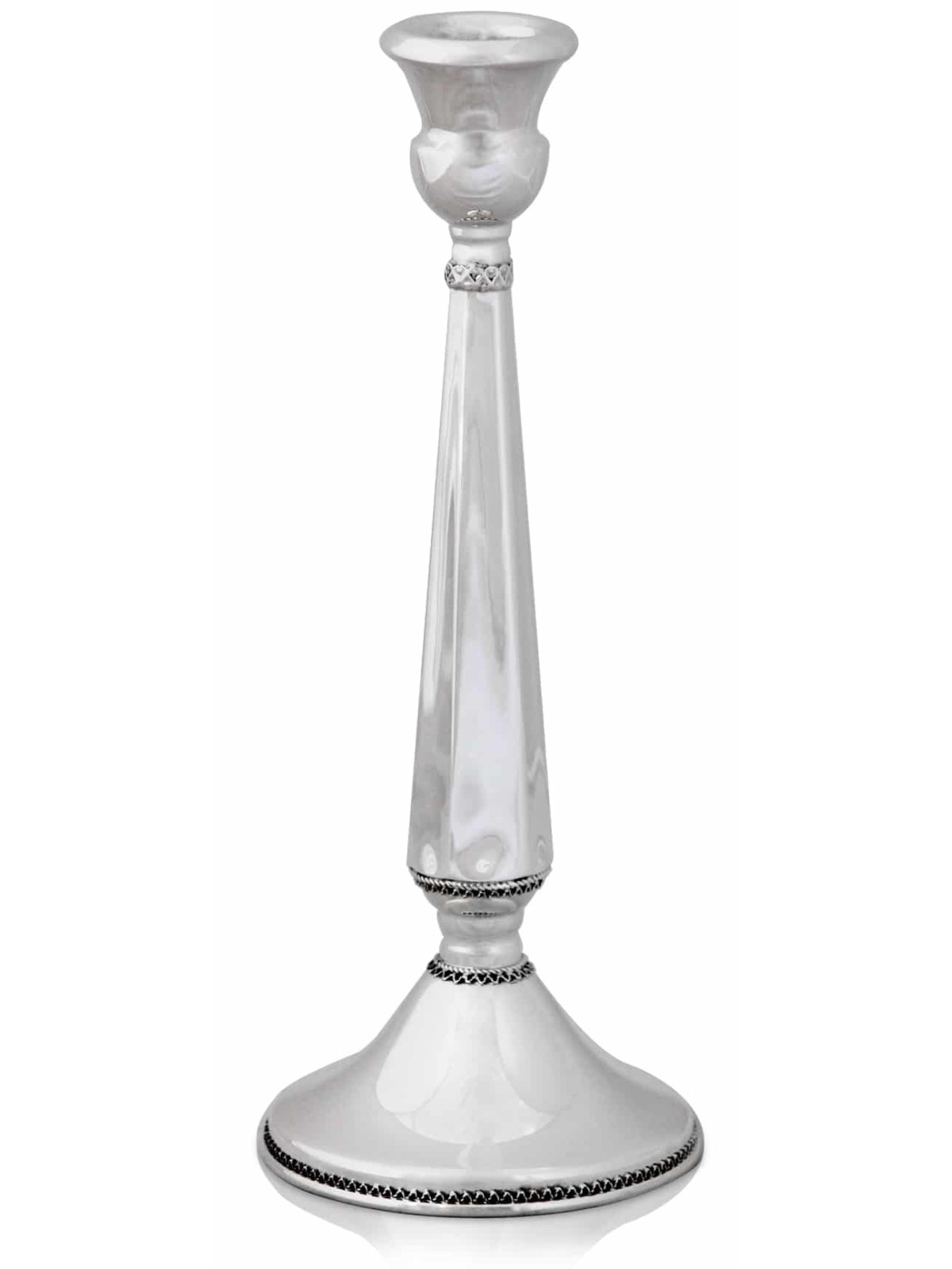 Filigree Large Sterling Silver Shabbat Candlestick , Sterling Silver C