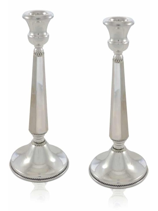 Filigree Large Sterling Silver Shabbat Candlestick , Sterling Silver C