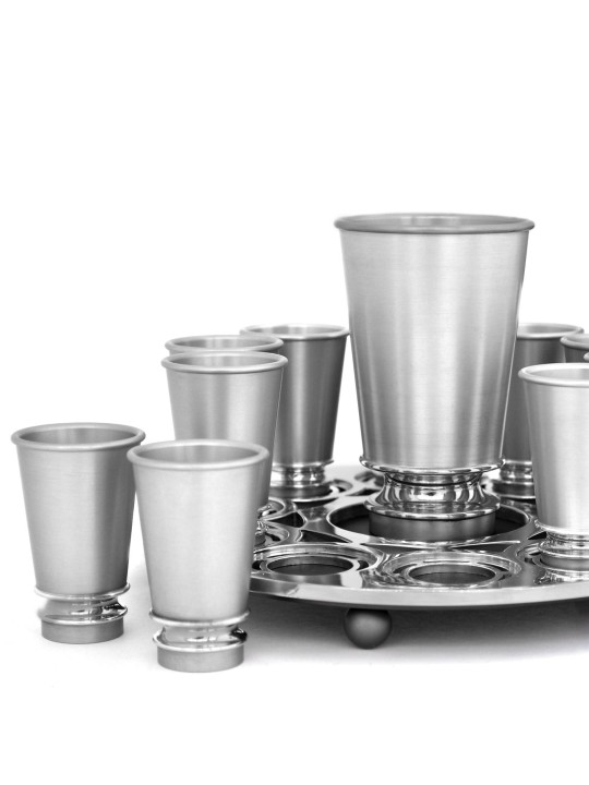 Aluminum Wine Fountain with 10 Liqueur Cups , Kiddush Fountains , Isra