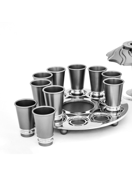 Aluminum Wine Fountain with 10 Liqueur Cups , Kiddush Fountains , Isra