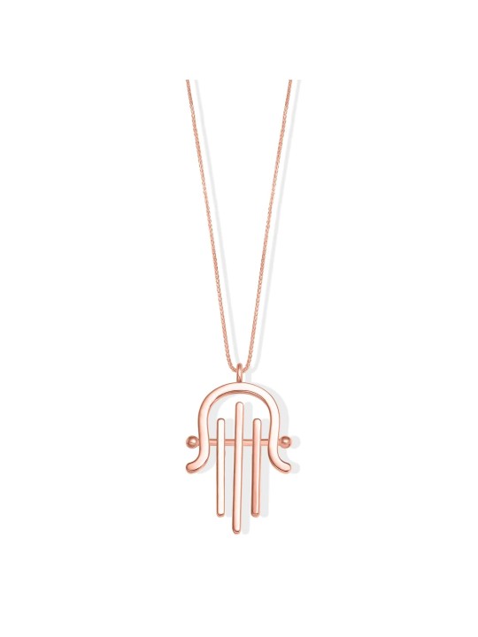 Pendentif Hamsa surdimensionné en or jaune 14 carats en moderne, cadeaux Tu B'Av, I
