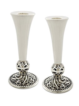 Bougeoirs de Shabbat en argent sterling, boule en filigrane, cadeaux de Pâque,