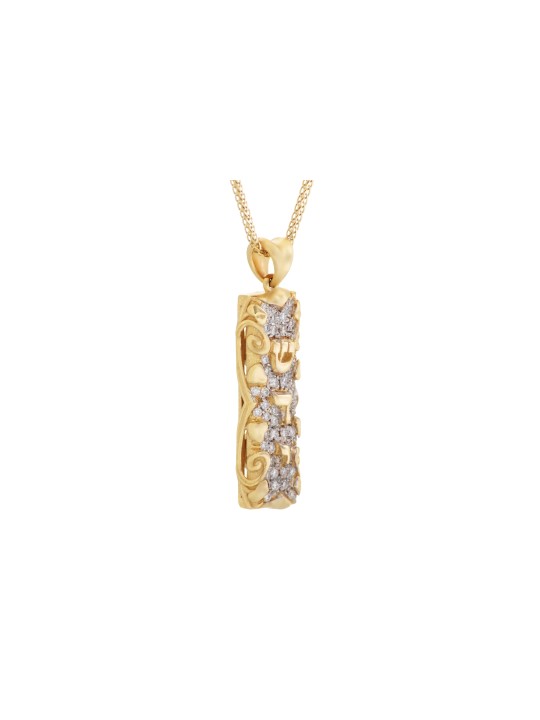 Pendentif diamants en or Mezuzah Beautiful , Tu B'Av Gifts , Juda israélien