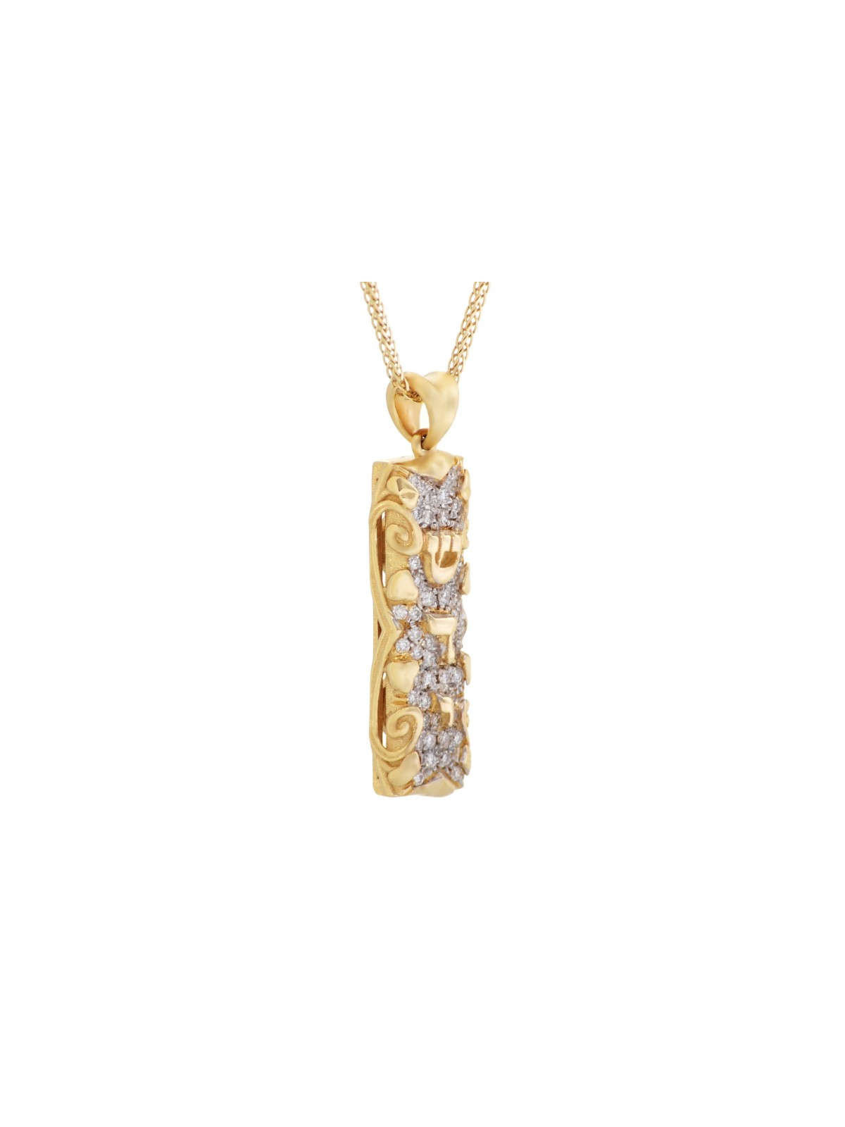 Pendentif diamants en or Mezuzah Beautiful , Tu B'Av Gifts , Juda israélien