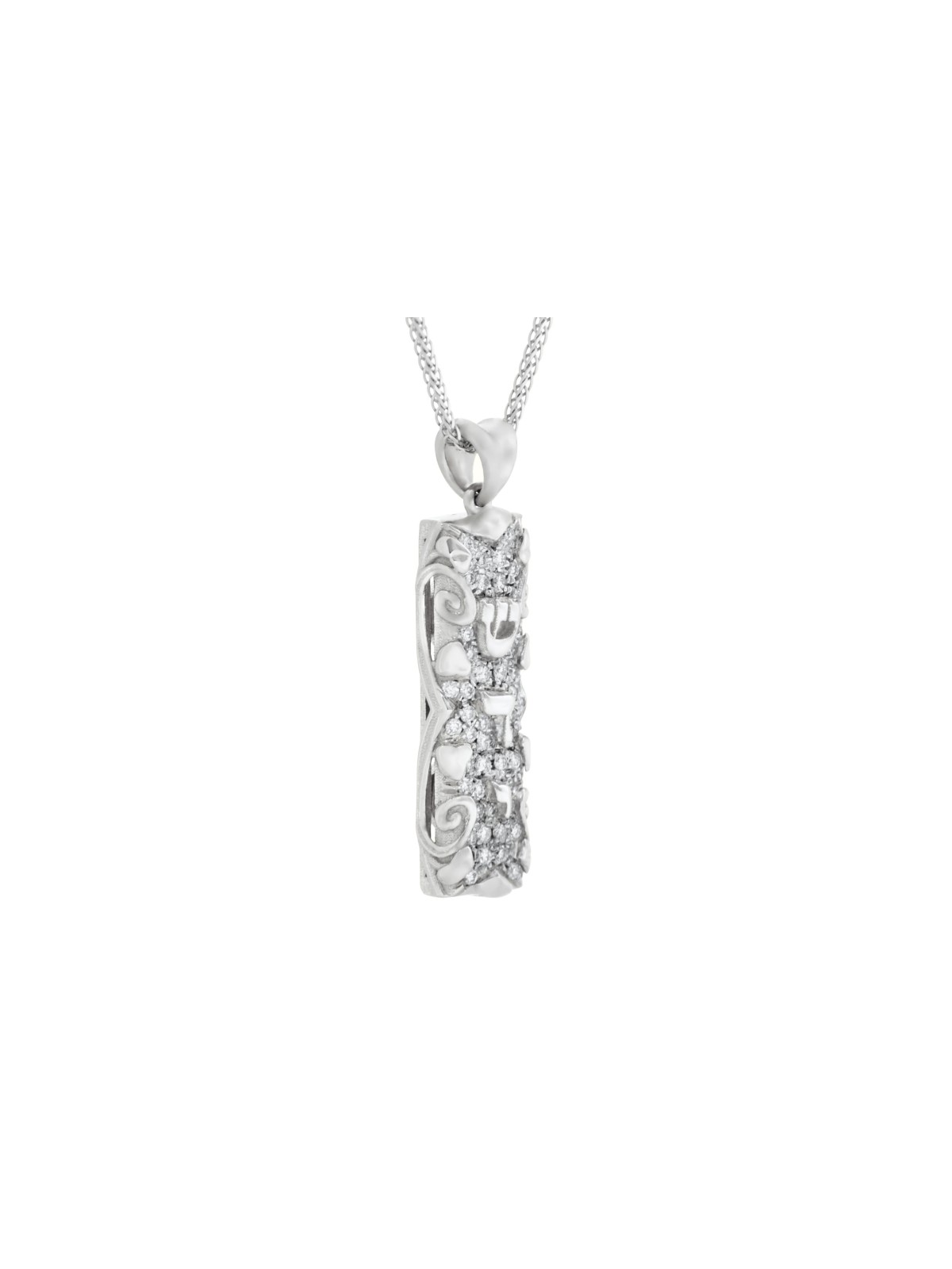 Mezuzah gold diamonds pendant Beautiful , Tu B'Av Gifts , Israeli Juda