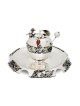 Flowers Sterling Silver Classic Honey Dish & Tray , Tu B'Av Gifts , Is